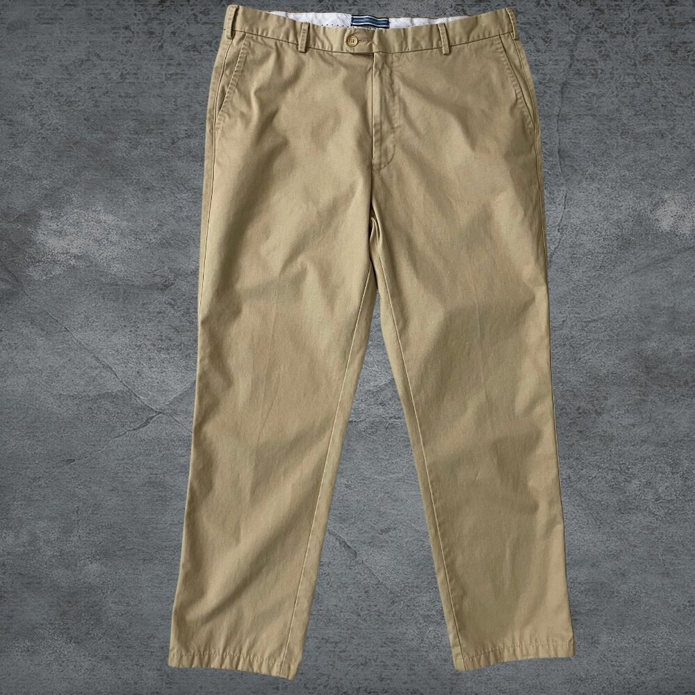 Peter Millar Chino Men's Straight Leg Khaki Beige Size 36 Genuine PWA Cotton